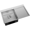 Mexen Exar évier en acier inoxydable 1 bac avec égouttoir gauche 780 x 480 mm, inox HC - 6433781010L-01HC