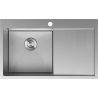 Mexen Exar évier en acier inoxydable 1 bac avec égouttoir gauche 780 x 480 mm, inox HC - 6433781010L-01HC