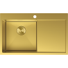 Mexen Exar évier en acier inoxydable à 1 bac avec égouttoir, gauche 780 x 480 mm, doré - 6433781010L-55