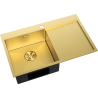 Mexen Exar évier en acier 1 bac avec égouttoir gauche 780 x 480 mm, or HC - 6433781010L-55HC