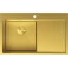 Mexen Exar évier en acier inoxydable 1 bac avec égouttoir, à gauche 780 x 480 mm, doré HC - 6433781010L-55HC