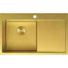 Mexen Exar évier en acier 1 bac avec égouttoir gauche 780 x 480 mm, or HC - 6433781010L-55HC