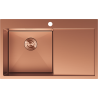 Mexen Exar évier en acier à 1 bac avec égouttoir gauche 780 x 480 mm, cuivre - 6433781010L-65