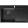 Mexen Exar évier en acier 1 bac avec égouttoir gauche 780 x 480 mm, noir - 6433781010L-70