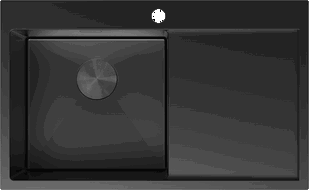 Mexen Exar évier en acier inoxydable 1 bac avec égouttoir gauche 780 x 480 mm, noir - 6433781010L-70