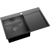 Mexen Exar évier en acier 1 bac avec égouttoir gauche 780 x 480 mm, noir - 6433781010L-70