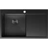 Mexen Exar évier en acier inoxydable 1 bac avec égouttoir gauche 780 x 480 mm, noir - 6433781010L-70