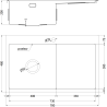 Mexen Exar évier en acier 1 bac avec égouttoir gauche 780 x 480 mm, noir HC - 6433781010L-70HC