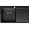 Mexen Exar évier en acier 1 bac avec égouttoir gauche 780 x 480 mm, noir HC - 6433781010L-70HC