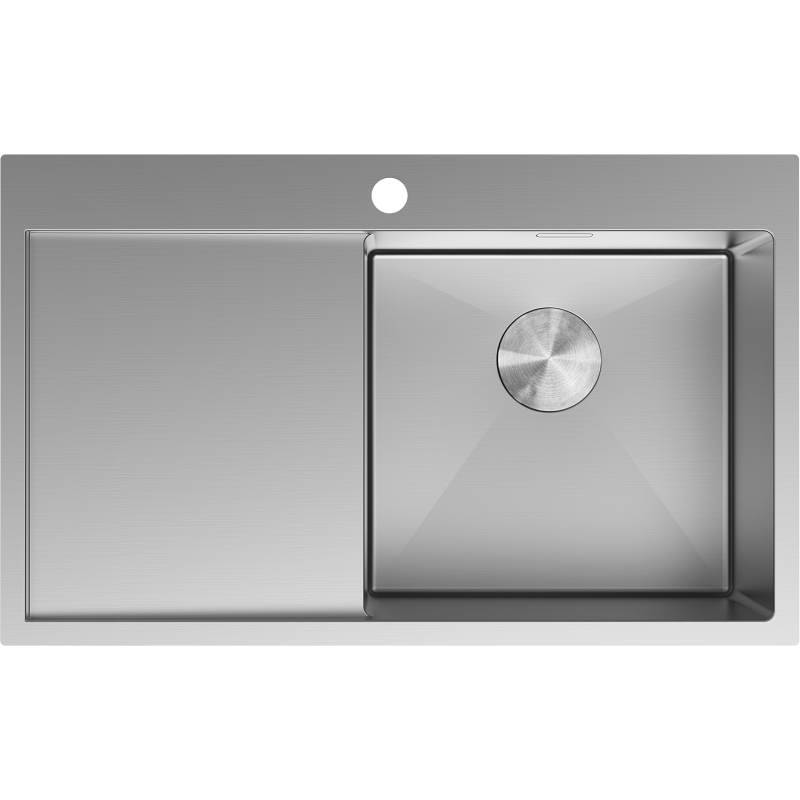 Mexen Exar évier en acier inoxydable 1 bac avec égouttoir à droite 780 x 480 mm, inox - 6434781010P-01