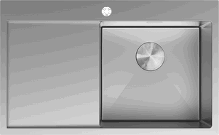 Mexen Exar évier en acier inoxydable 1 bac avec égouttoir, droit 780 x 480 mm, inox - 6434781010P-01