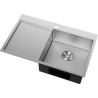 Mexen Exar évier en acier 1-bac avec égouttoir à droite 780 x 480 mm, inox HC - 6434781010P-01HC