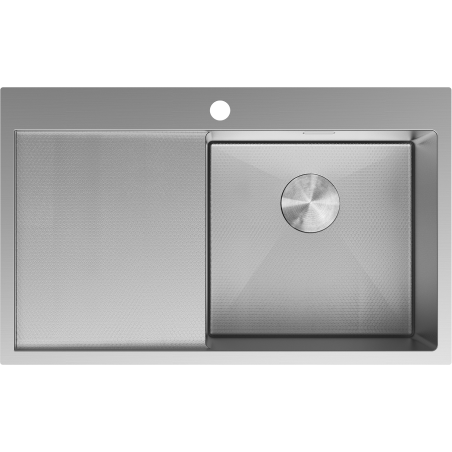 Mexen Exar évier en acier 1-bac avec égouttoir à droite 780 x 480 mm, inox HC - 6434781010P-01HC
