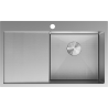 Mexen Exar évier en acier 1-bac avec égouttoir à droite 780 x 480 mm, inox HC - 6434781010P-01HC