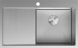 Mexen Exar évier en acier 1-bac avec égouttoir à droite 780 x 480 mm, inox HC - 6434781010P-01HC