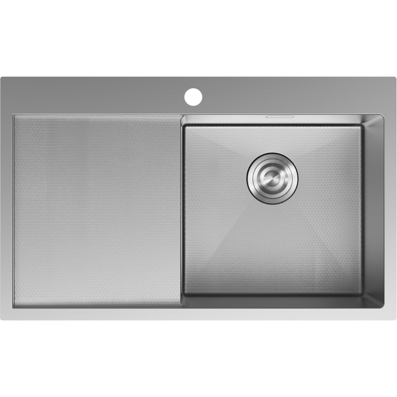 Mexen Exar évier en acier inoxydable 1 bac avec égouttoir à droite 780 x 480 mm, inox HC - 6434781010P-01HC