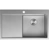 Mexen Exar évier en acier 1-bac avec égouttoir à droite 780 x 480 mm, inox HC - 6434781010P-01HC