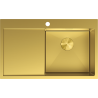 Mexen Exar évier en acier inoxydable à 1 bac avec égouttoir, droit 780 x 480 mm, doré - 6434781010P-55