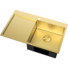 Mexen Exar évier en acier 1 bac avec égouttoir droit 780 x 480 mm, doré - 6434781010P-55