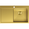 Mexen Exar évier en acier 1 bac avec égouttoir droit 780 x 480 mm, doré - 6434781010P-55