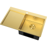 Mexen Exar évier en acier inoxydable 1 cuve avec égouttoir droit 780 x 480 mm, or HC - 6434781010P-55HC