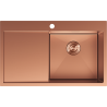 Mexen Exar évier en acier inoxydable 1 bac avec égouttoir droit 780 x 480 mm, cuivre - 6434781010P-65