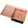 Mexen Exar évier en acier inoxydable 1 bac avec égouttoir droit 780 x 480 mm, cuivre HC - 6434781010P-65HC