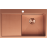 Mexen Exar évier en acier inoxydable à 1 bac avec égouttoir, côté droit 780 x 480 mm, cuivre HC - 6434781010P-65HC