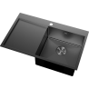 Mexen Exar évier en acier inoxydable 1 bac avec égouttoir droit 780 x 480 mm, noir - 6434781010P-70