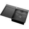 Mexen Exar évier en acier inoxydable 1 bac avec égouttoir droit 780 x 480 mm, noir - 6434781010P-70