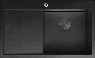 Mexen Exar évier en acier avec 1 bac et égouttoir, droit 780 x 480 mm, noir HC - 6434781010P-70HC