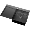 Mexen Exar évier en acier inoxydable 1 bac avec égouttoir droit 780 x 480 mm, noir HC - 6434781010P-70HC