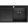 Mexen Exar évier en acier avec 1 bac et égouttoir, droit 780 x 480 mm, noir HC - 6434781010P-70HC