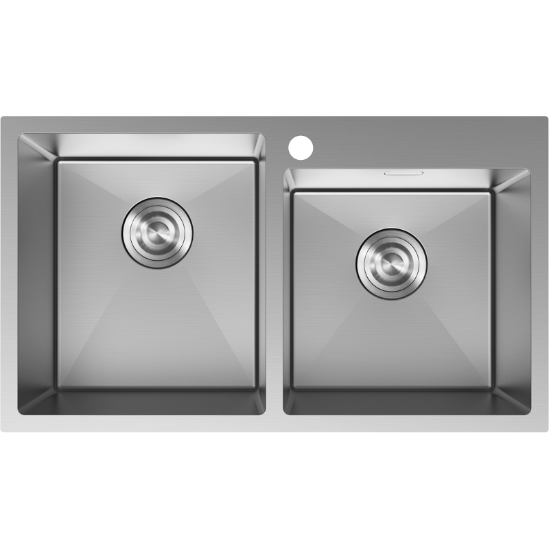 Mexen Xorin évier en acier inoxydable 2 bacs 780 x 450 mm, inox - 6441782000-01