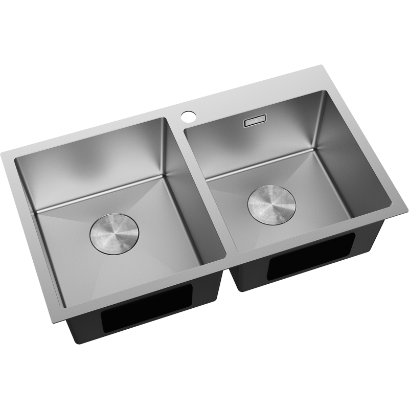 Mexen Xorin évier en acier inoxydable 2 bacs 780 x 450 mm, inox - 6441782000-01