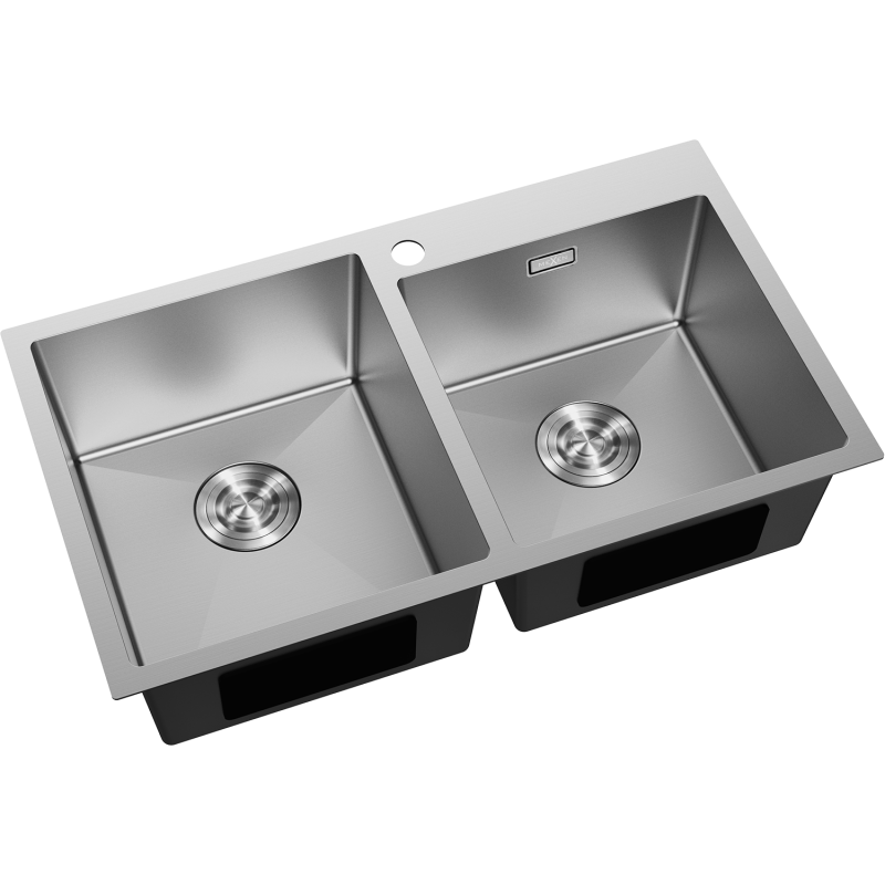 Mexen Xorin évier en acier inoxydable 2 bacs 780 x 450 mm, inox - 6441782000-01