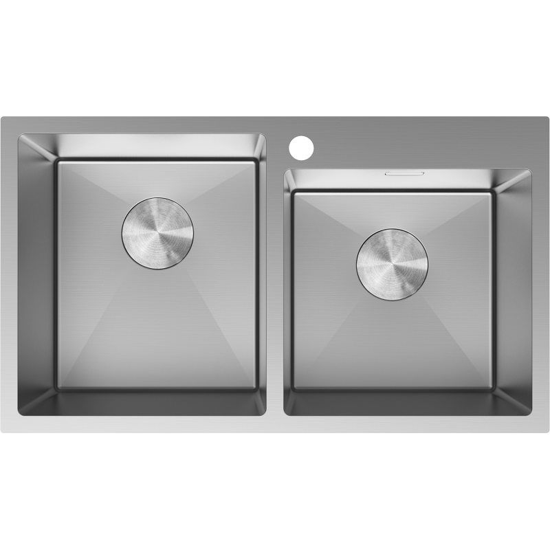 Mexen Xorin évier en acier inoxydable 2 bacs 780 x 450 mm, inox - 6441782000-01