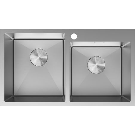 Mexen Xorin évier en acier inoxydable 2 bacs 780 x 450 mm, inox - 6441782000-01