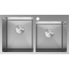Mexen Xorin évier en acier inoxydable 2 bacs 780 x 450 mm, inox - 6441782000-01