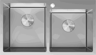 Mexen Xorin évier en acier inoxydable 2 bacs 780 x 450 mm, inox - 6441782000-01