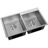 Mexen Xorin évier en acier inoxydable 2 bacs 780 x 450 mm, inox HC -6441782000-01HC