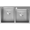 Mexen Xorin évier en acier à 2 bacs 780 x 450 mm, inox HC - 6441782000-01HC