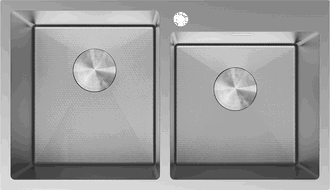 Mexen Xorin évier en acier à 2 bacs 780 x 450 mm, inox HC - 6441782000-01HC