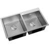 Mexen Xorin évier en acier inoxydable 2 bacs 780 x 450 mm, inox HC -6441782000-01HC