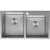 Mexen Xorin évier en acier à 2 bacs 780 x 450 mm, inox HC - 6441782000-01HC