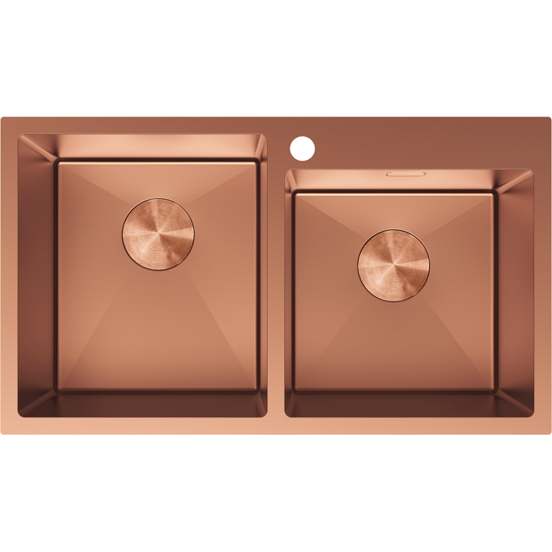 Mexen Xorin évier en acier inoxydable 2 bacs 780 x 450 mm, cuivre - 6441782000-65