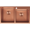 Mexen Xorin évier en acier inoxydable 2 cuves 780 x 450 mm, cuivre HC - 6441782000-65HC