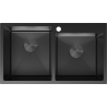 Mexen Xorin évier en acier 2 bacs 780 x 450 mm, noir - 6441782000-70