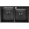 Mexen Xorin évier en acier 2 bacs 780 x 450 mm, noir - 6441782000-70