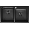Mexen Xorin évier en acier inoxydable à 2 bacs 780 x 450 mm, noir HC - 6441782000-70HC
